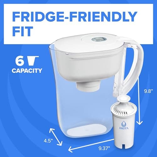 Brita Metro Water Filter Pitcher with SmartLight Change Indicator, BPA-Free, Replaces 1,800 Plastic Water Bottles a Year, Lasts Two Months, Includes 1 Filter, Small - 6-Cup Capacity, White 7