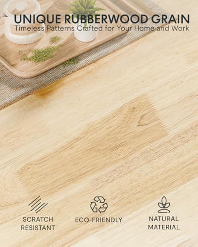 FLEXISPOT EN1 One-Piece Solid Wooden Standing Desk 55 x 24 Inches Height Adjustable Electric Sit Stand Home Office Desks (White Frame + Rubber Wood Top, 2 Packages) 5