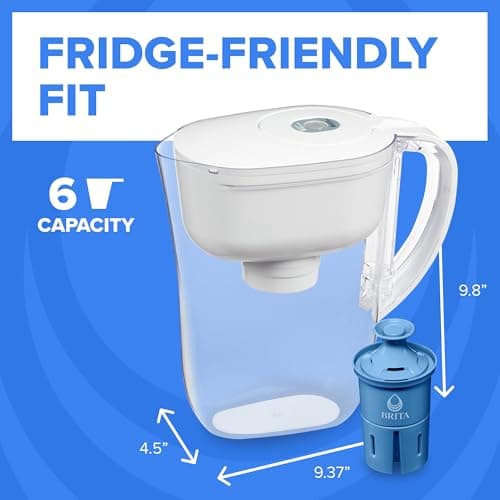 Brita Water Pitcher, Metro Elite Filter, Removes 99% of Lead, Includes 1 Filter, 6-Cup Capacity, White 7