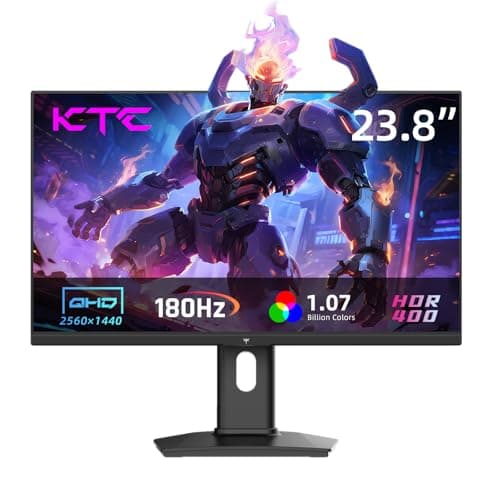 KTC 24 Inch Gaming Monitor 180Hz - 2K 1440P Computer Monitors, Fast IPS Monitor with HDR 400, Adaptive Sync, Up to 185Hz, HDMI 2.0 & Display Port 1.4, Height Adjustable, Vesa Mount, H24T7