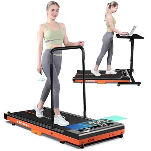 Walking Pad, Under Desk Treadmill for Home with handrail, Portable Treadmill LED Display Remote Control 300 lbs Capacity