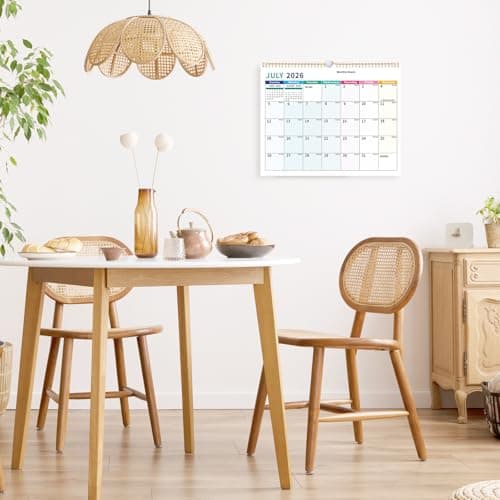 Wall Calendar 2026-2027, 18 Month Large Desk Calendar from January 2026 to June 2027 14.5" x 11.8" Monthly Calendar with Twin-Wire Binding for Home Office Planning Organisers, Colorful Blocks 5