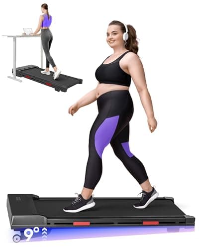 Under Desk Treadmill, Verpal Walking Pad with Incline, 386lbs Capacity Walking Pad Auto Incline 0-9% APP&Remote Control, 2.5HP Low-Noise Compact Treadmill for Home, Office, LED Display