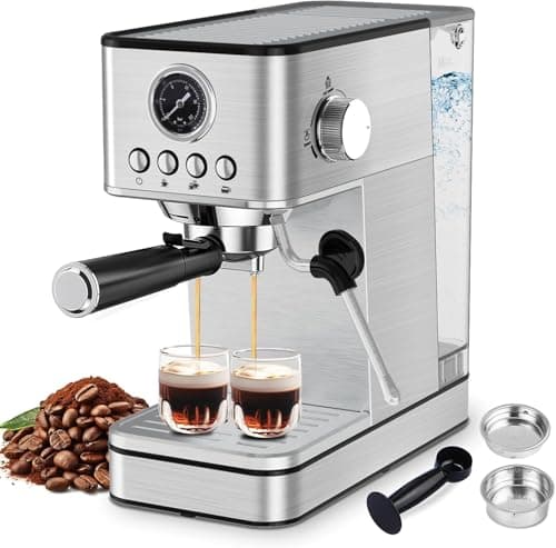 Espresso Machine Coffee Makers 20 Bar, Stainless Steel Espresso Machine with Milk Frother/Steam Wand for Espresso, Latte and Cappuccino - Premium Home Coffee Maker for Barista Quality Drinks 9