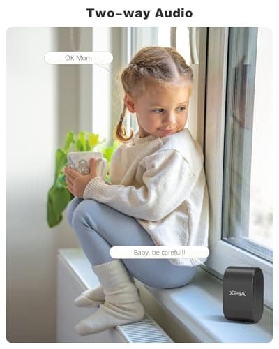 Xega 4G Cellular Security Camera Indoor Built-in SIM Card, 2K No Wi-Fi Camera Portable, LTE Cameras with 6000mAh Battery, PIR Motion Detection, Color Night Vision, 2-Way Audio, TF/Cloud 8