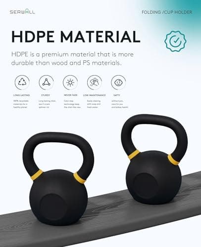 SERWALL Foldable Adirondack Chair, HDPE Adirondack Chair with Wood-Texture-Gray 10