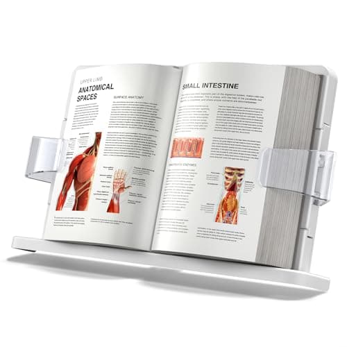 Hands-Free Book Stand - Adjustable, Expandable Holder for Comfortable Reading - 90° Angle, Transparent Page Clips - Ideal for Textbooks, Law Books, and Medical Literature - Perfect Gift for Book Love