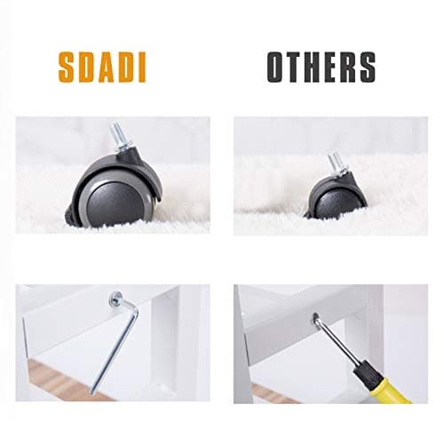 SDADI 2 Inches Carpet Wheels Mobile Desk Stand Up Height Adjustable Home Office with Standing and Seating 2 Modes for Room, Black 7