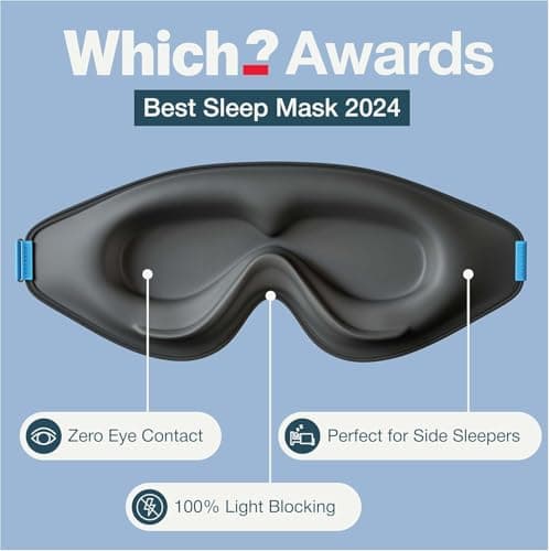 MyHalos® Sleep Mask – 3D Blackout Eye Mask for Women & Men, Side Sleepers, Zero Pressure Memory Foam Eyelash Friendly, Breathable,Award-Winning Sleep Aid for Travel (Black, 1 Count (Pack of 1)) 5