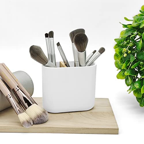 Toothbrush Holder with Bamboo Divider,Detachable for Easy Cleaning Multi-Functional Storage,2 Slots Electric Toothbrush and Toothpaste Organizer Caddy for Bathroom Vanity,Sink,Countertop (White) 7