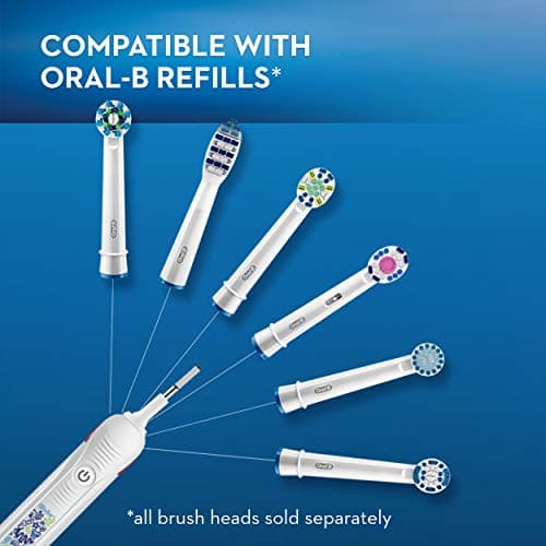 Oral-B Kids Electric Toothbrush with Coaching Pressure Sensor and Timer, Rechargeable Toothbrush with Brush Head, Sparkle & Shine 10