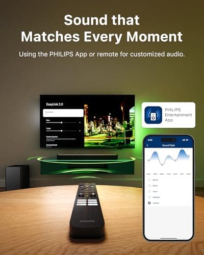 PHILIPS B5309 Soundbar 2.1 with Wireless Subwoofer and Immersive DTS Virtual:X Audio Technology - 240W Max Power, Deep Bass, Bluetooth 5.4, Four EQ Modes, HDMI ARC and USB connectivity - Dark Grey 5