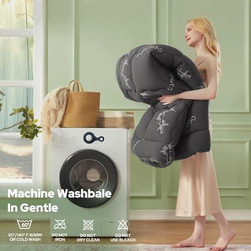 BEDLORE King Mattress Topper Viscose Derived from Bamboo, Thick Pillow Top Mattress Pad with Stretchable Pockets for 6"-18" Mattress, Soft Breathable Mattress Topper for Back Pain Relief(Dark Gray) 7