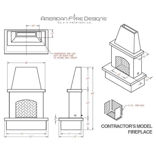Contractor's Model Outdoor Fireplace | American Fyre Designs (Vented) 6