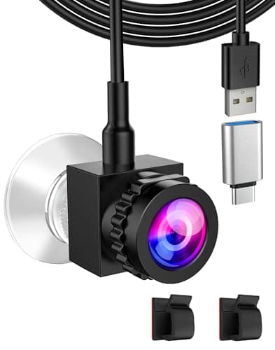 Poeubmo Eye Contact Webcam with Microphone 1080P Center Screen Webcam for PC and Laptop, Adjustable Focus Center Cam USB C/A, Middle Screen Camera for Live Streaming, Windows/macOS