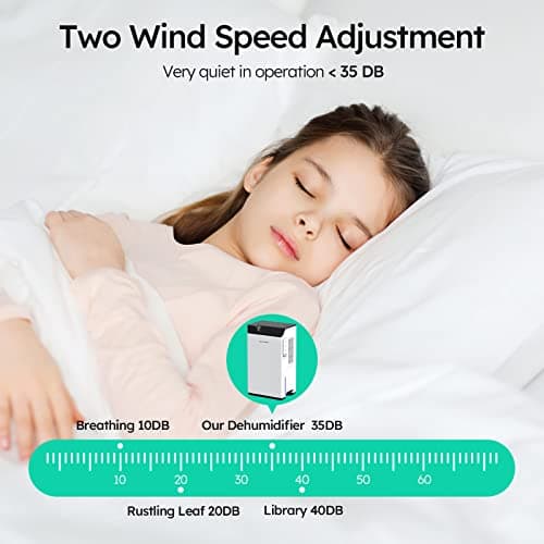 Dehumidifier For Bathroom, Dual Semiconductor Dehumidifier For Home With 1.5m Drain Hose, Up to 540 sq.ft With 60oz Watertank, Auto Shut Off, Auto Defrost 7