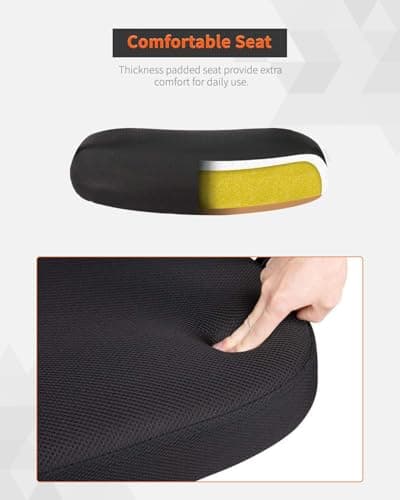 Home Office Chair Ergonomic Desk Chair Mid-Back Mesh Computer Chair Lumbar Support Comfortable Executive Adjustable Rolling Swivel Task Chair with Armrests(Black) 5