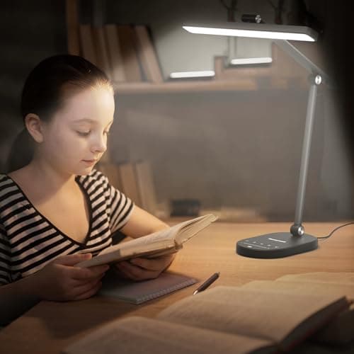 Honeywell Desk Lamp for Home Office, H4 Sunturalux™ Eye-Caring LED Desk Light, 700LM Dimmable Desk Lamp with Timer, Adjustable Desk Reading Light, Touch Auto Dimming Table Lamp for Study, Bedroom 7