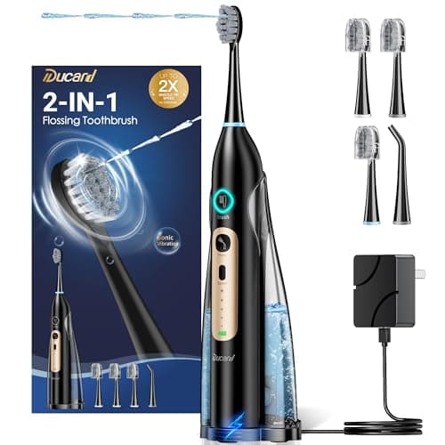 Professional Electric Toothbrush with Water Flosser, 3 Brush Modes & 5 Floss Speed for Teeth Cleaning
