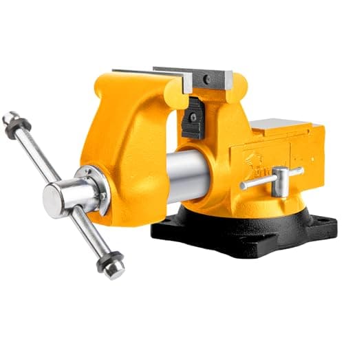 Forward Round Bench Vise, 4-1/2" Jaw Width, 4-1/2" Max Jaw Opening, 3-1/2" Throat Depth, 360° Swivel Base Ductile Iron Industrial Vice (1745A)