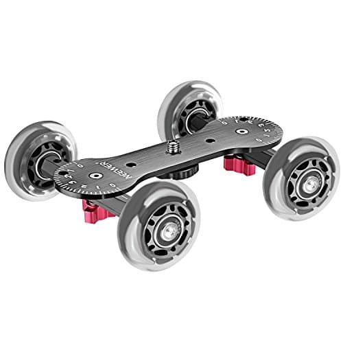 Neewer Scaled Camera Table Dolly Slider with 22 pounds/10 kilograms Load Capacity Skater Design Aluminum Rods Rotatable Rubber Wheels 1/4-inch 3/8-inch Screw Threads for DSLRs Video Camcorders (Black) 5