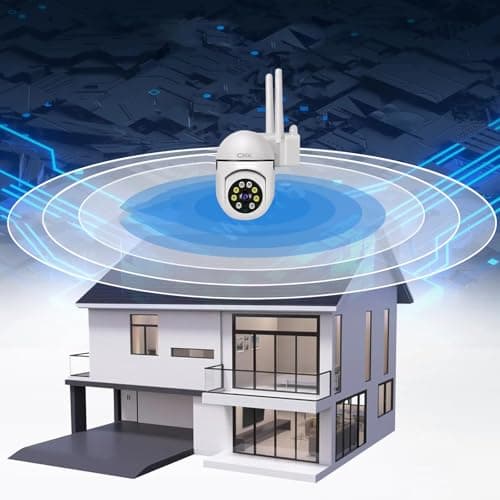 CKK 1080P Security Camera Wireless, 2 Pcs 2MP PTZ WiFi Home Camera (2.4G/5G Dual-Band), 360° Pan/Tilt, Color Night Vision, Motion Alerts, 2-Way Audio, Compatible with Alexa, SD/Cloud Storage 8