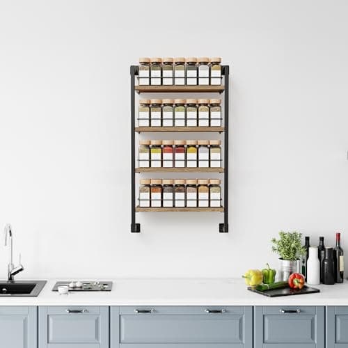 ZICOTO Space Saving Spice Rack Organizer Shelf for Wall Mount - Easy To Install Modern Hanging Racks For up to 56 Jars - Perfect Seasoning Organizer For Your Kitchen 7