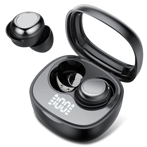Sleep Ear Buds, True Wireless Earbuds, 2025 Ultra-Mini Bluetooth 5.4 Earbuds for Side Sleepers, 53H Play Hi-Fi Stereo 3D Bass Noise Cancelling Bluetooth headphones, USB C, IP7 Waterproof LED Earphones