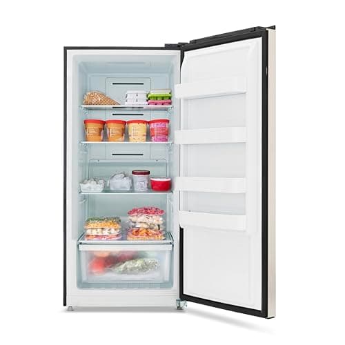 Newair Upright Freezer | 13.8 Cu. Ft., Garage-Ready Stand Up Freezer with Digital Controls, Auto Defrost, Fast Freeze Mode & LED Lighting | Stainless Steel 14
