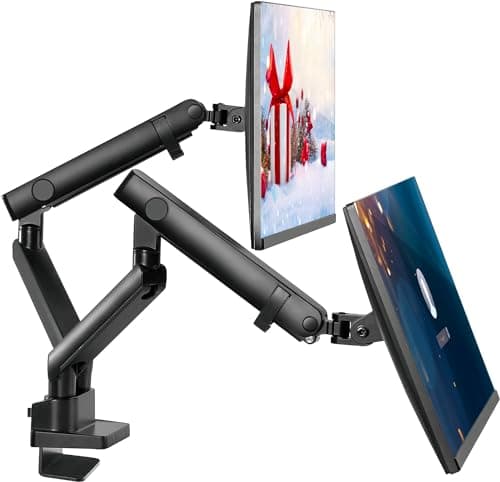 Dual Monitor Arm Stand for 35 Inch Screens - Full Adjustable VESA Mount for 2 Monitors, Heavy Duty Dual Monitor Desk Mount Compatible with C Clamp, Grommet Mounting Base, Holds 26.4lbs per Arm, Black