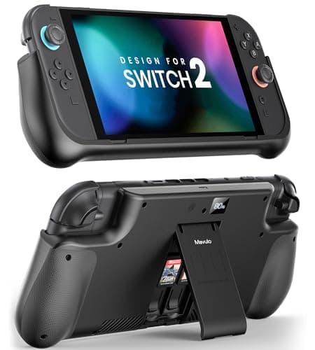 Mavulo Battery Pack for Nintendo Switch 2 (2025), 10000mAh PD/QC Fast Charging Case – Fully Charges in 2.5 Hours, LED Display, USB-C Ports, 2 Game Card Slots & Kickstand