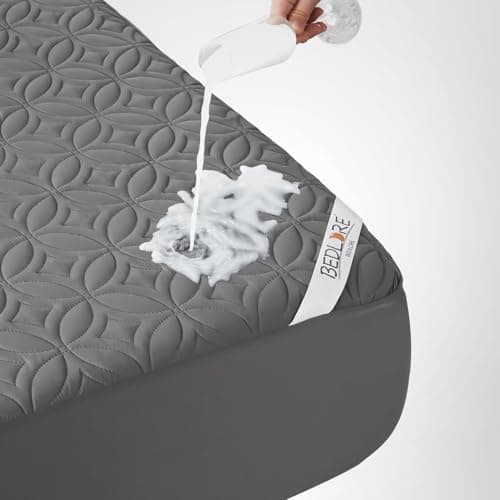 BEDLORE Waterproof Mattress Protector, Queen Size Mattress Pad Noiseless with Deep Pocket 6"-18" Depth, Soft Breathable Dirt-Proof Bed Mattress Cover Washable for Home, Bedroom, Hotel (Gray) 7