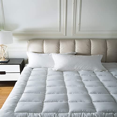 Niagara Mattress Topper Twin XL Extra Long Quilted Back Pain Relief Plush Down Alternative Pillow Top Fitted Skirt Protector Cooling Mattress Pad Deep Pocket Fits 20 Inches Soft White (39x80 Inches) 9