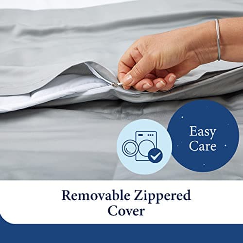 Cosy House Collection Adult Weighted Blanket (60" x 80", 15 Lbs) & 100% Rayon Derived from Bamboo Removable Cover - Queen Size Heavy Blanket with Premium Glass Beads - Grey 6