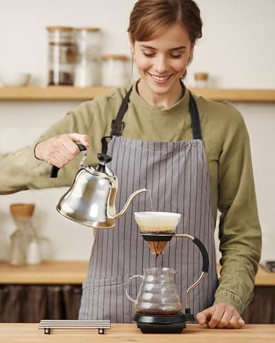 Tea Kettle for Stovetop, Barista's Choice Gooseneck Pour Over with Flow Control, Food Grade Stainless Steel Water Kettle, Tea Pot for Home & Kitchen - Small 28oz, Silver 7