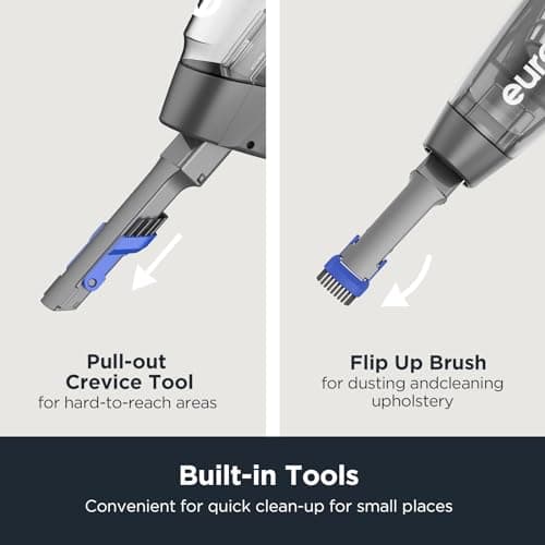 Eureka Corded Stick Vacuum Cleaner for Home Pet Hair, Lightweight Stick Vacuum Cleaner with Powerful Suction for Carpet Tile and Hard Floor, Blue, 3-in-1 Handheld Vac NES312 6