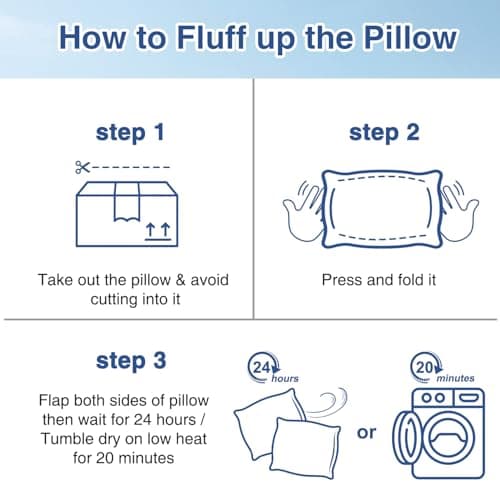 Favocama Cooling Pillow for Sleeping, Shredded Memory Foam Pillows Queen Size Set of 2, Double Sided Cooling Bed Pillows for Hot Sleepers, Side Back and Stomach Sleepers 6