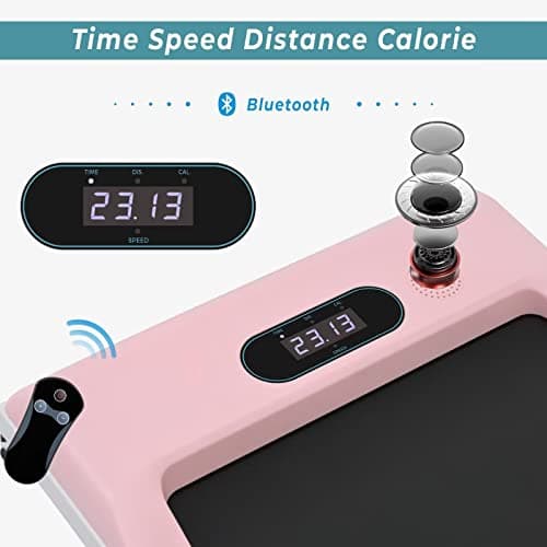 Merax Under Desk Treadmill Quiet, 2 in 1 Walking Pad Treadmills Under Desk for Office Home Use, Portable Treadmills with Remote Control, LED Display for Walking and Jogging, Pink 6