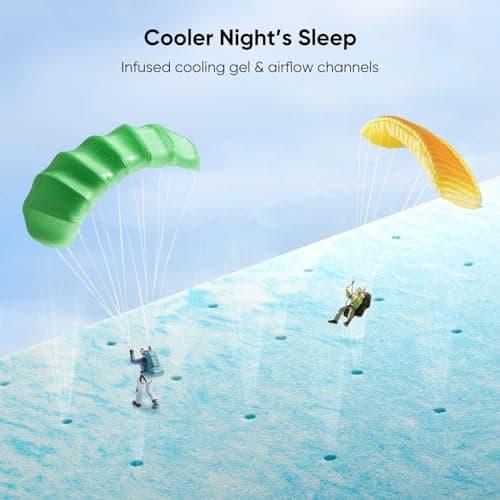 Marsail Twin 3-inch Gel Infused Cooling Memory Foam Mattress Topper, Blue, CertiPUR-US Certified 5