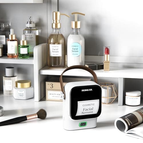 Rongta Bluetooth Label Maker Machine with Tape,Portable Wireless Labeler Machine,Handheld Sticker Maker for Barcode Labels,Home School Supplies,USB Rechargeable,Compatible with iOS/Android, White 6