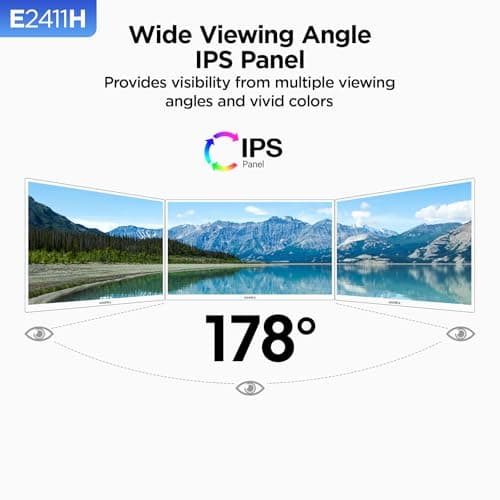 KOORUI 24 inch Monitor 120Hz, Full HD 1920 * 1080p IPS Ultra-Thin Computer Monitor, 99% SRGB Color Gamut, VESA 100 * 100mm Mountable,Tilt Adjustable,HDMI & VGA Ports,Black, E2411H 5