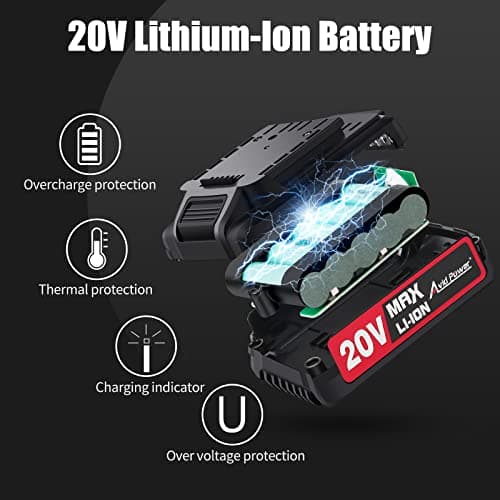 AVID POWER 20V Cordless Drill Set, 320 In-lbs Torque Power Drill/Driver Kit with Drill Brush, 2 Variable Speed, 3/8'' Keyless Chuck (Drill Bit Set Not Included) 5