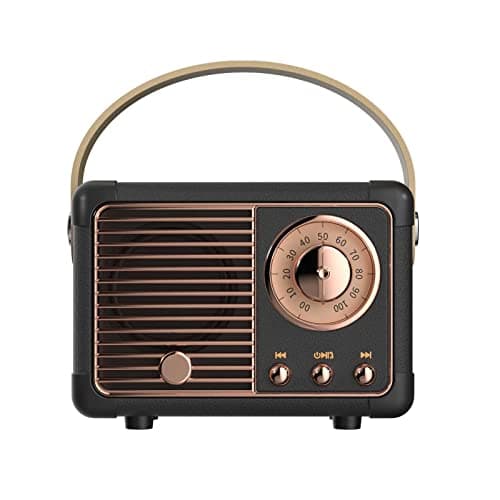 Dosmix Retro Bluetooth Speaker, Vintage Decor,Small Wireless Bluetooth Speaker,Cute Old Fashion Style for Kitchen Desk Bedroom Office Outdoor,Birthday Gifts for Women Men Teens