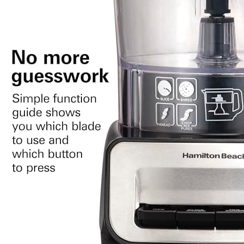 Hamilton Beach Stack & Snap Food Processor and Vegetable Chopper, Stainless Steel Blades, 14 Cup + 4-Cup Mini Bowls, 3-Speed 500 Watt Motor, Black (70585) 7