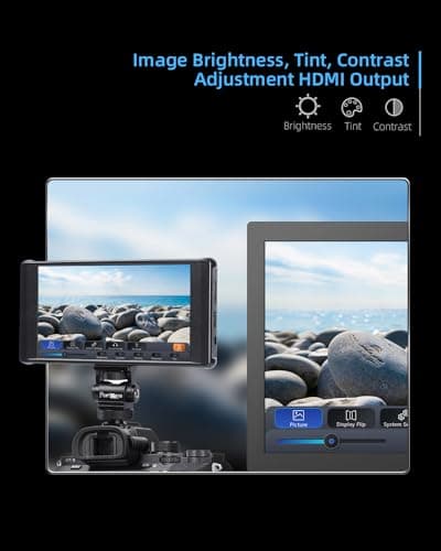 Portkeys PT6 Camera Field Monitor 5.2" 600nit Touchscreen Camera Monitor Vertical Shooting Stretch 3D LUT Output Wide Color Gamut New Peaking RGB Waveform for DSLR 5