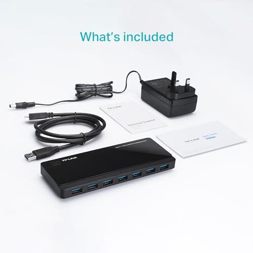 TP-Link Powered USB Hub 3.0 with 7 USB 3.0 Data Ports and 2 Smart Charging USB Ports. Compatible with Windows, Mac, Chrome & Linux OS, with Power On/Off Button, 12V/4A Power Adapter(UH720) 8