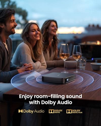 Dangbei Atom Portable Laser Projector, Google TV with Official Netflix, 1200 ISO Lumens, 180" Display, 1080p (4K Input), 3D Ready, Dolby Audio, 1.87" Ultra-Thin Home Theater Projector 6