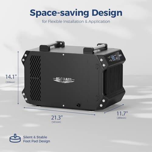 ALORAIR Crawlspace Dehumidifiers, 145 Pint Commercial Dehumidifier for Basements with Drain Hose, 1,800 Sq.Ft Auto Defrost Compact Portable Industry Crawl Spaces Dehumidifier 8