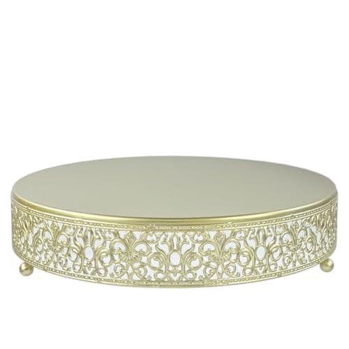 FEICTPOX Gold Metal Cake Stand Round Cupcake Dessert Stand Cake Display Holder Cookies Fruit Serving Tray Decor for Wedding Party Birthday Baby Showers Anniversary,12 Inch