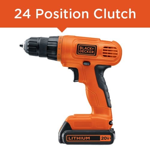 BLACK+DECKER 20V MAX* POWERCONNECT Cordless Drill Driver Kit with Drill Bit Set and Sockets, 100 pc. Tool Kit for Home, Battery and Charger Included ,Orange (BDC120VA100) 8